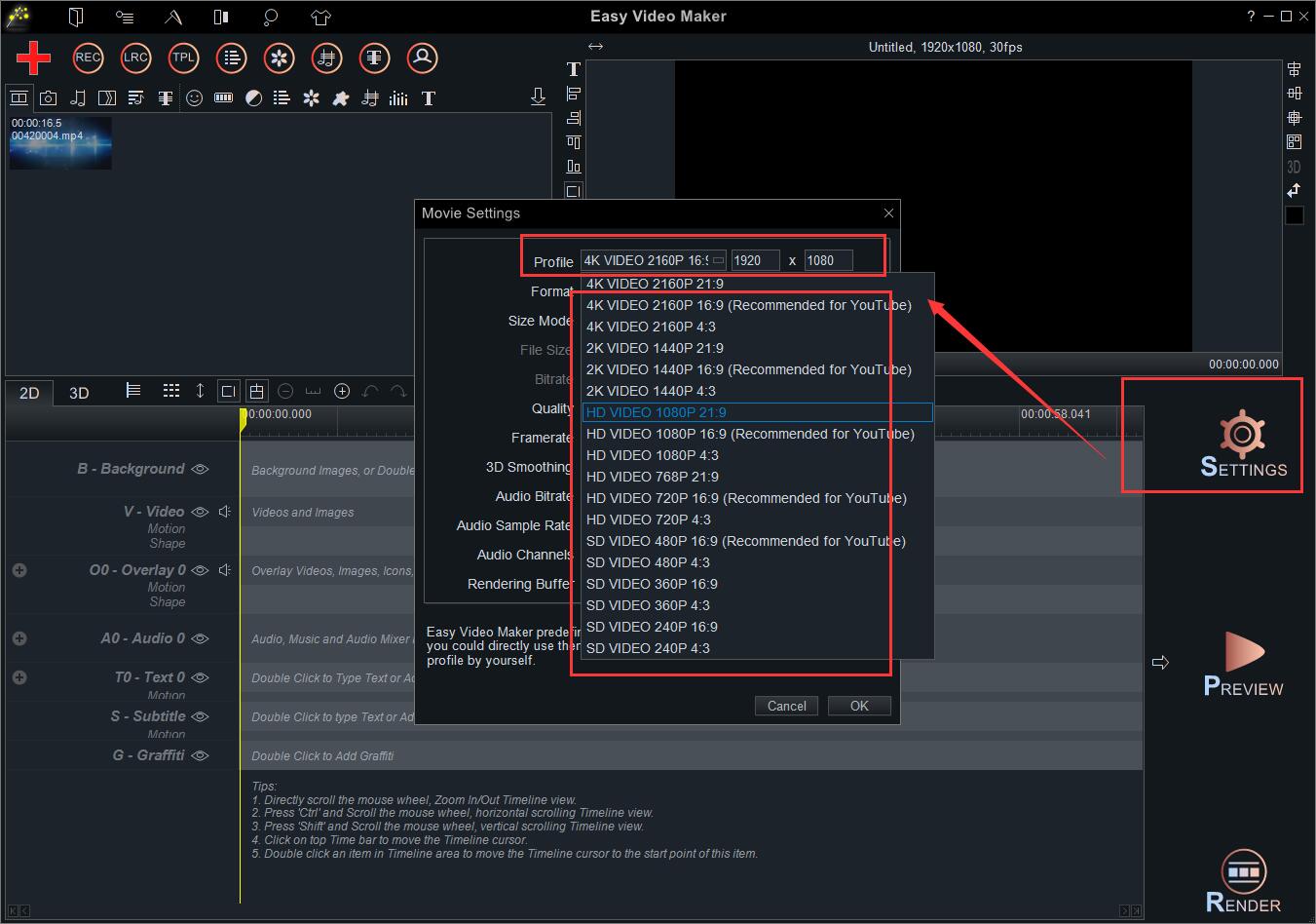 change video aspect ratio