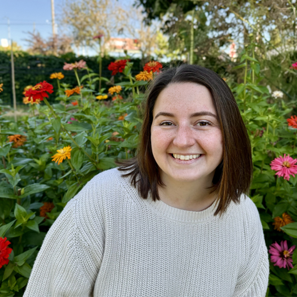 Emily Volpert in her flower field