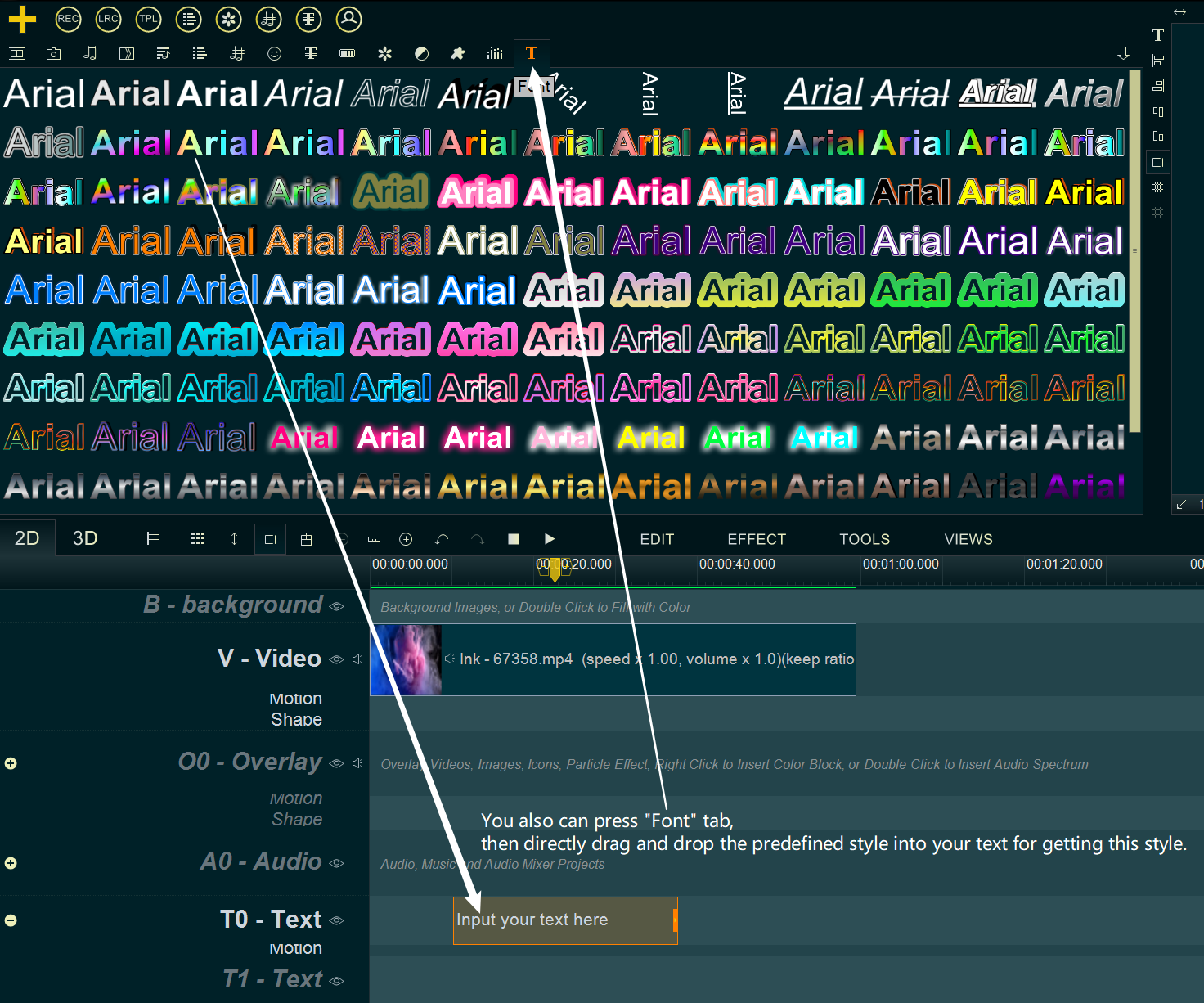 predefined text styles