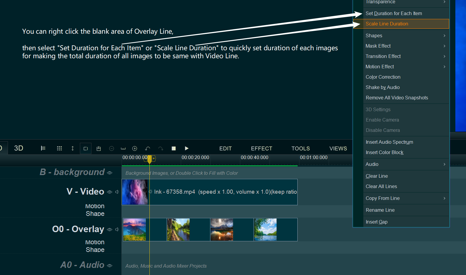 set duration of images