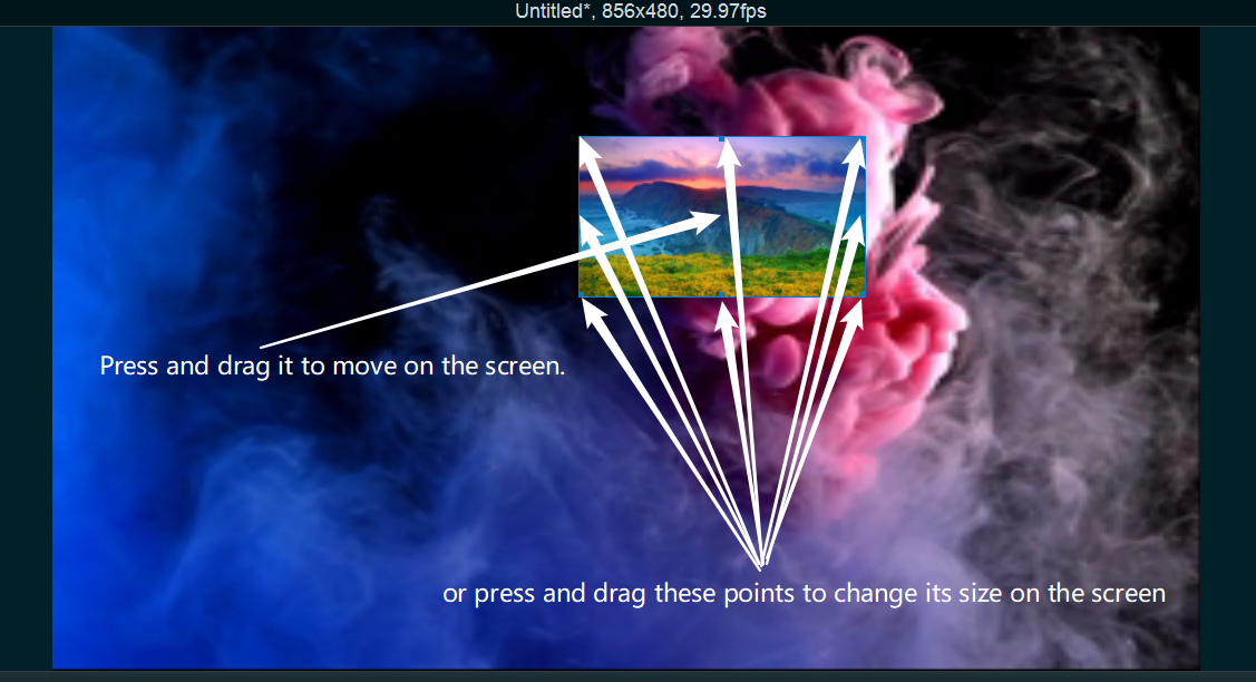 change size and position by using mouse