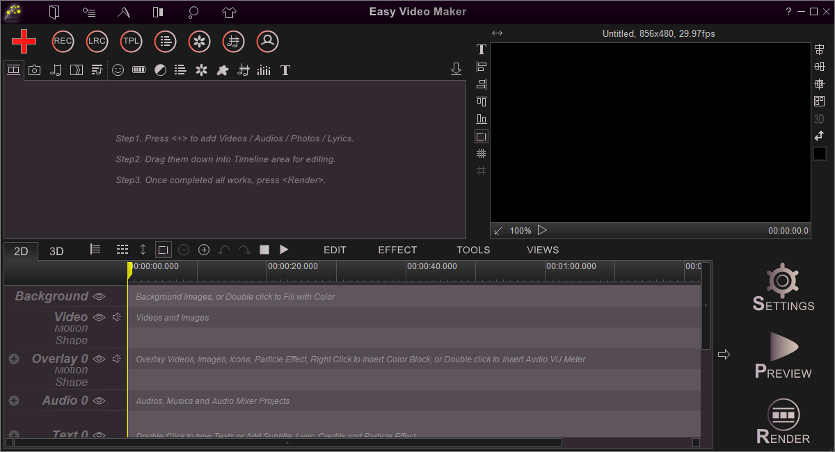 Easy Video Maker v7 main UI