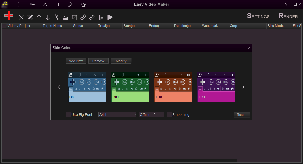 Easy Video Maker v7 skin UI